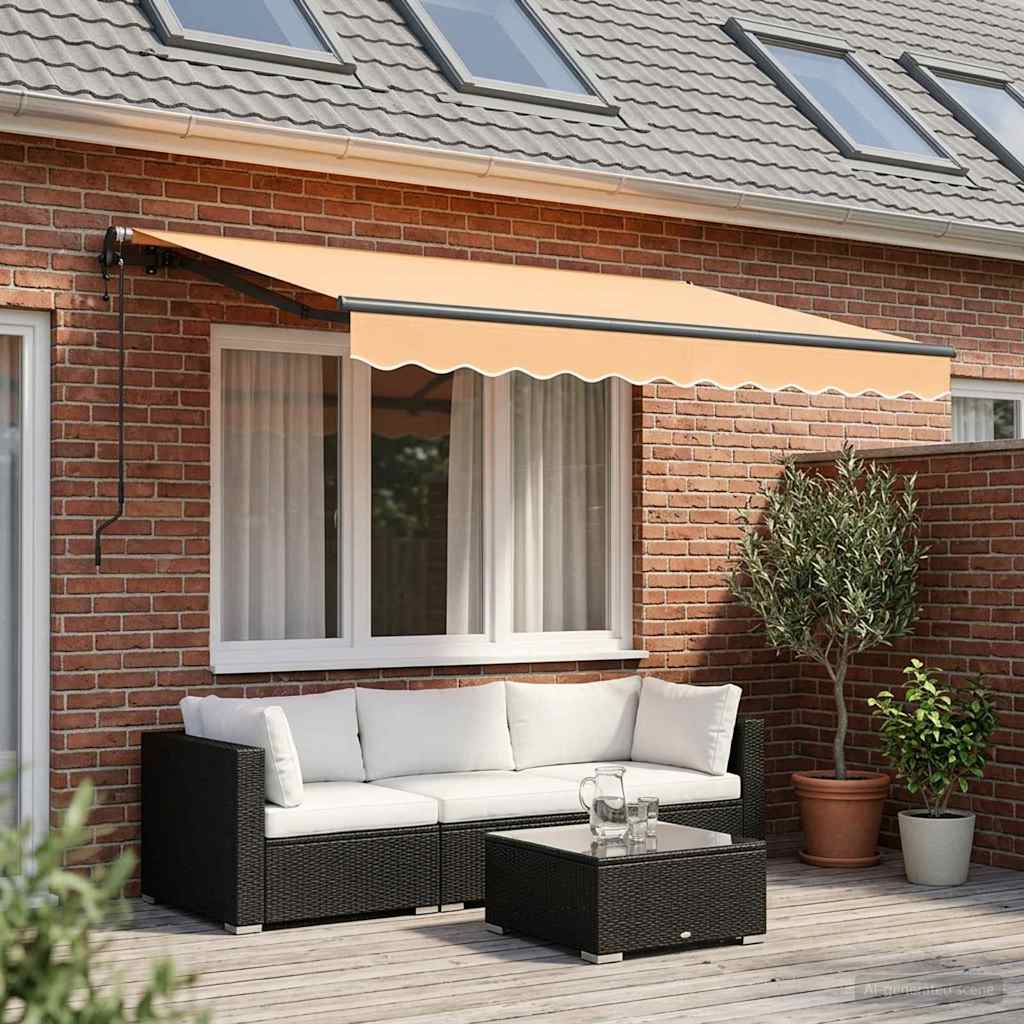 Inklapbaar Zonnescherm Zand 2,5 x 2 m Stof is nu te koop bij PeponiXL, paradijselijk wonen!