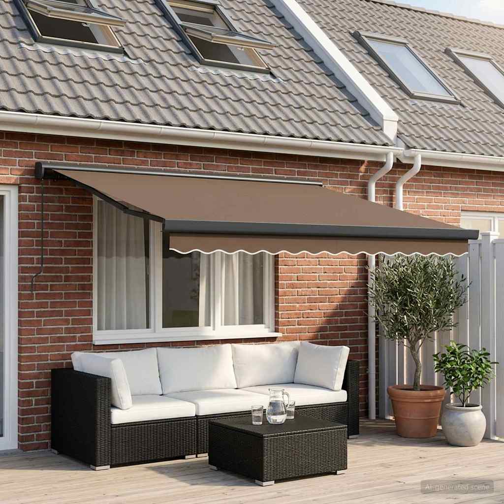Uitschuifbare luifel Taupe 350 x 250 cm Canvas en Aluminium is nu te koop bij PeponiXL, paradijselijk wonen!