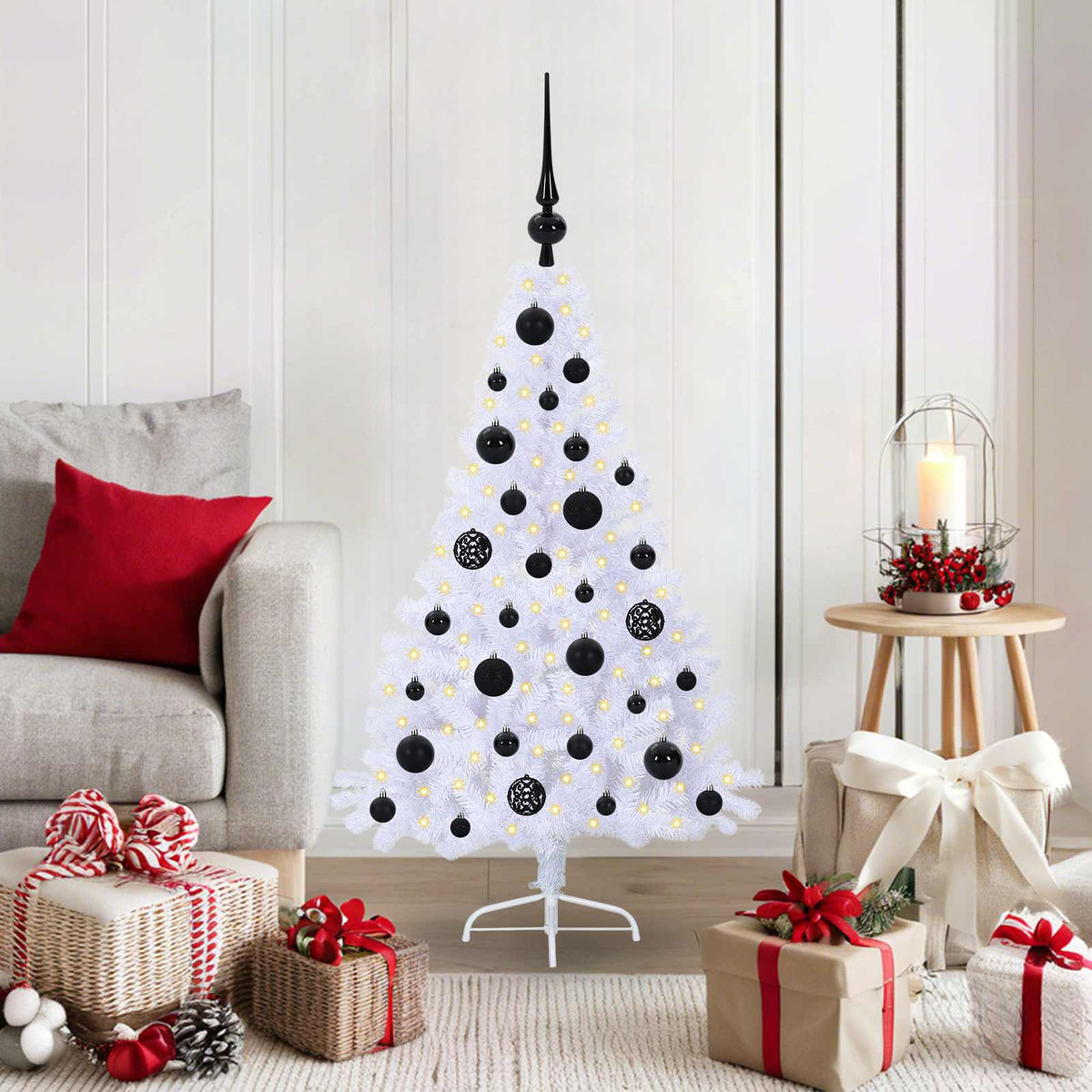 Kunstkerstboom met 150 LED Wit 120 cm PVC en staal is nu te koop bij PeponiXL, paradijselijk wonen!
