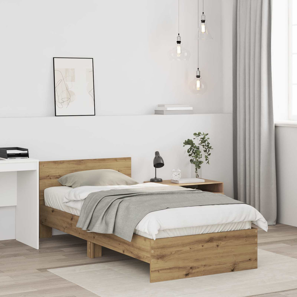 Bedframe Wandgemonteerd Artisanaal eiken Bewerkt hout is nu te koop bij PeponiXL, paradijselijk wonen!
