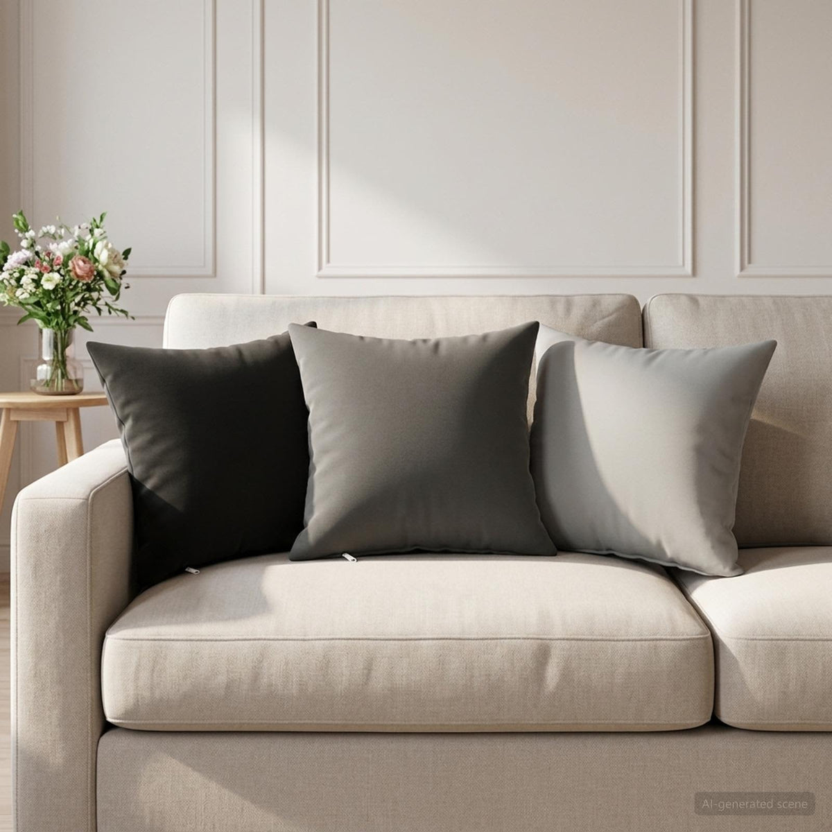vidaXL Kussen met kussen HEERLEN 6 st Grijs Polyester