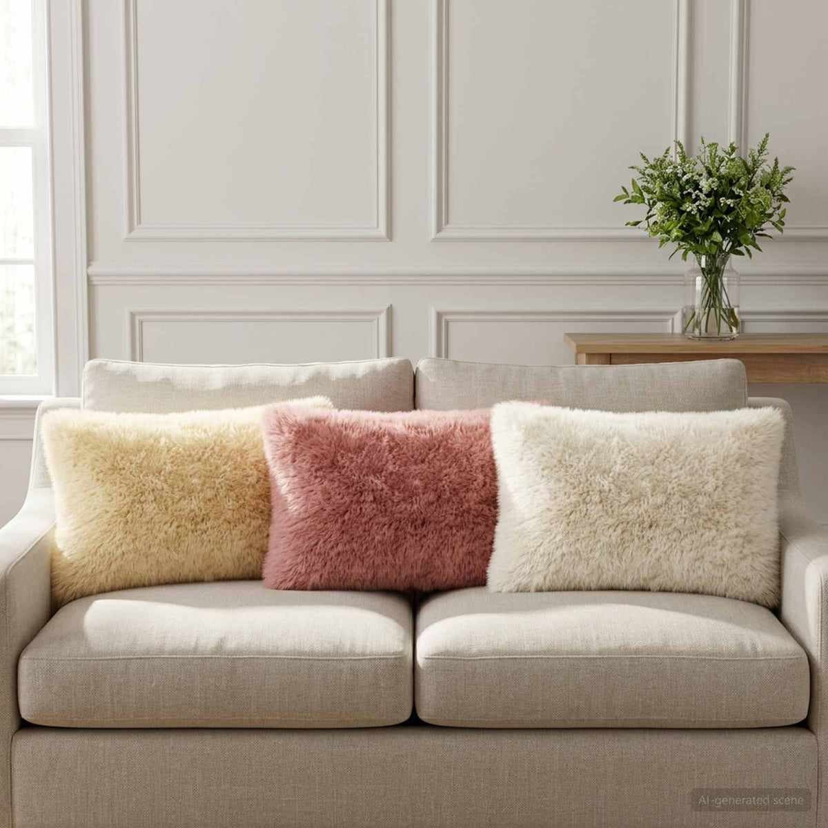 Kussen met kussen HEERLEN 2 st Wit PV Fleece is nu te koop bij PeponiXL, paradijselijk wonen!