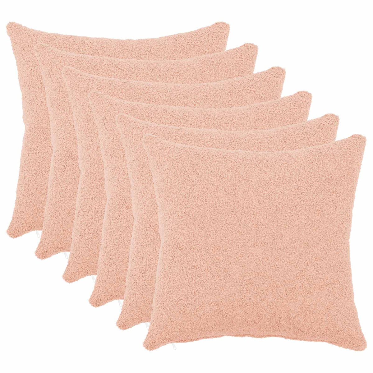 vidaXL Kussensloop 6 pcs HEERLEN Roze 35 x 35 cm Bouclé