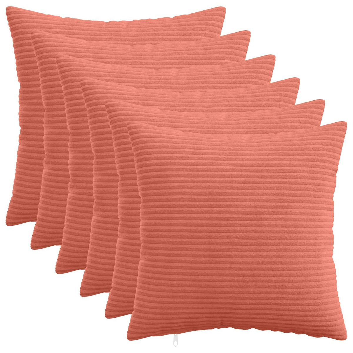 vidaXL Kussensloop 6 pcs HEERLEN Rood-oranje 40 x 40 cm corduroy