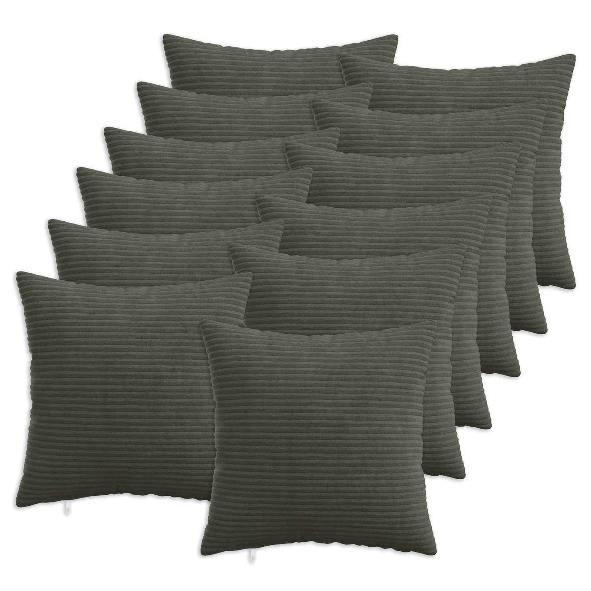 vidaXL Kussensloop 12 pcs HEERLEN Antracietkleurig 40 x 40 cm corduroy
