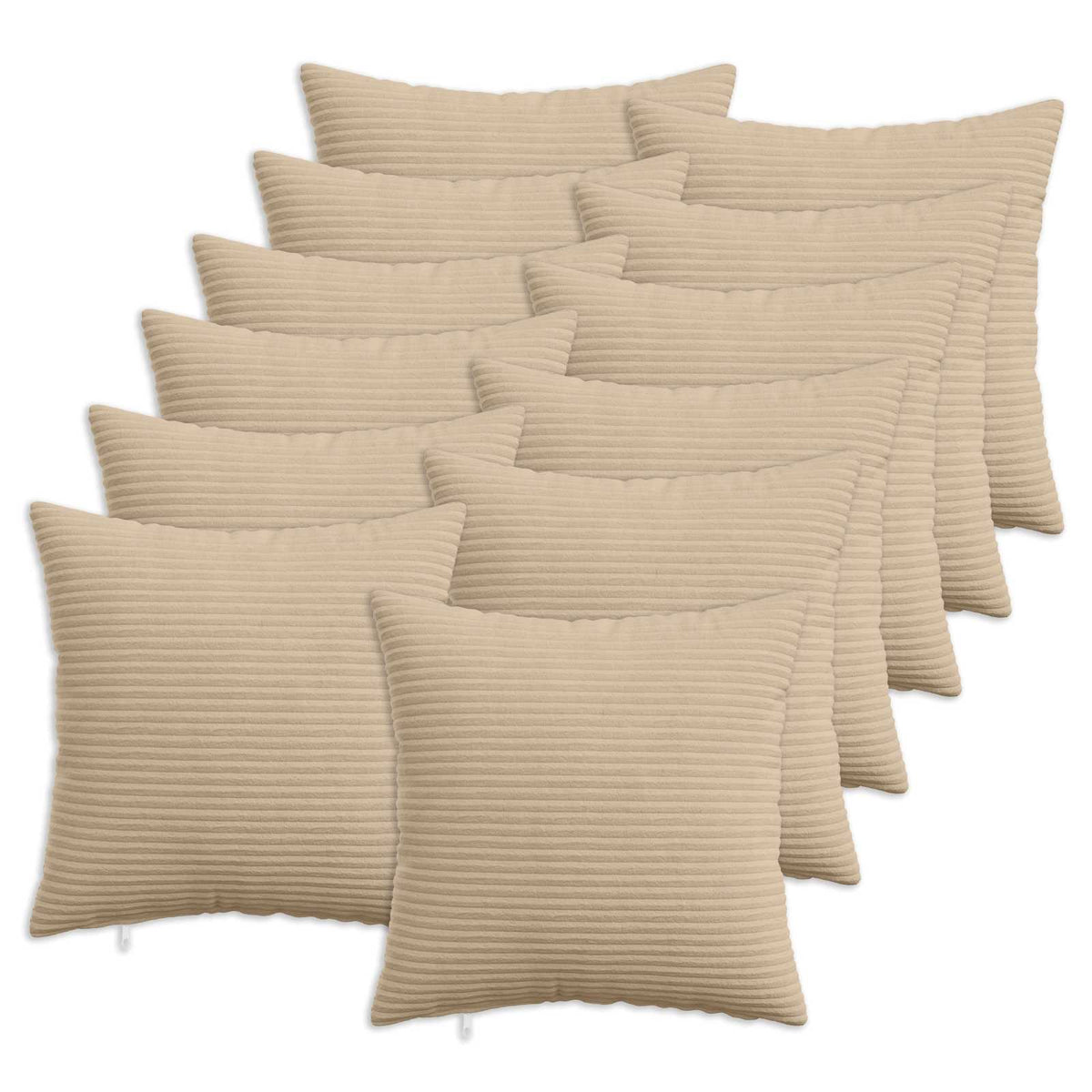 vidaXL Kussensloop 12 pcs HEERLEN Taupe 40 x 40 cm corduroy