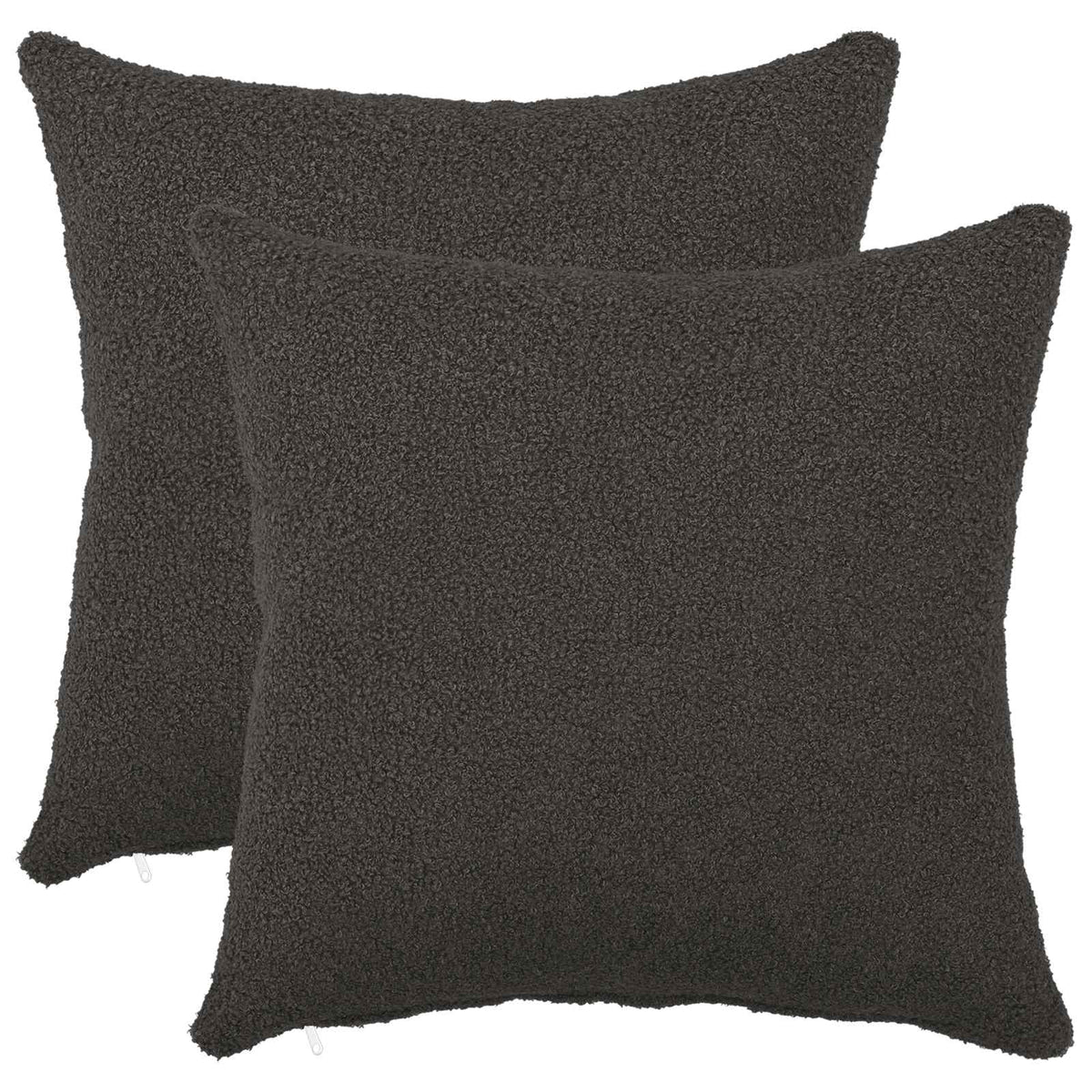 vidaXL Kussensloop 2 pcs HEERLEN Donkergrijs 40 x 40 cm Bouclé