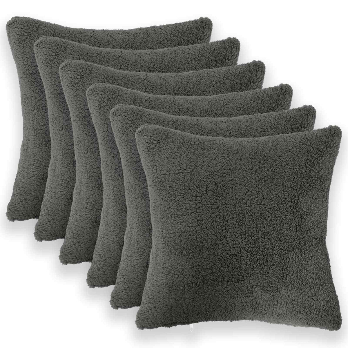 Kussensloop 6 pcs HEERLEN Donkergrijs 40 x 40 cm Bouclé is nu te koop bij PeponiXL, paradijselijk wonen!