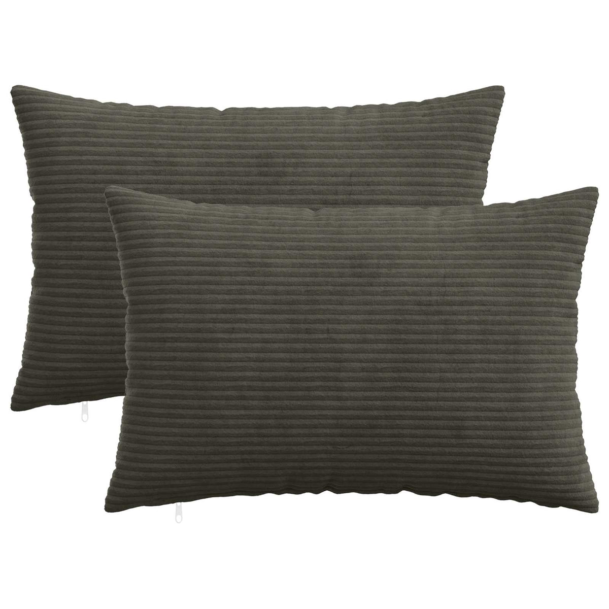 vidaXL Kussensloop 2 pcs HEERLEN Antracietkleurig 40 x 60 cm corduroy
