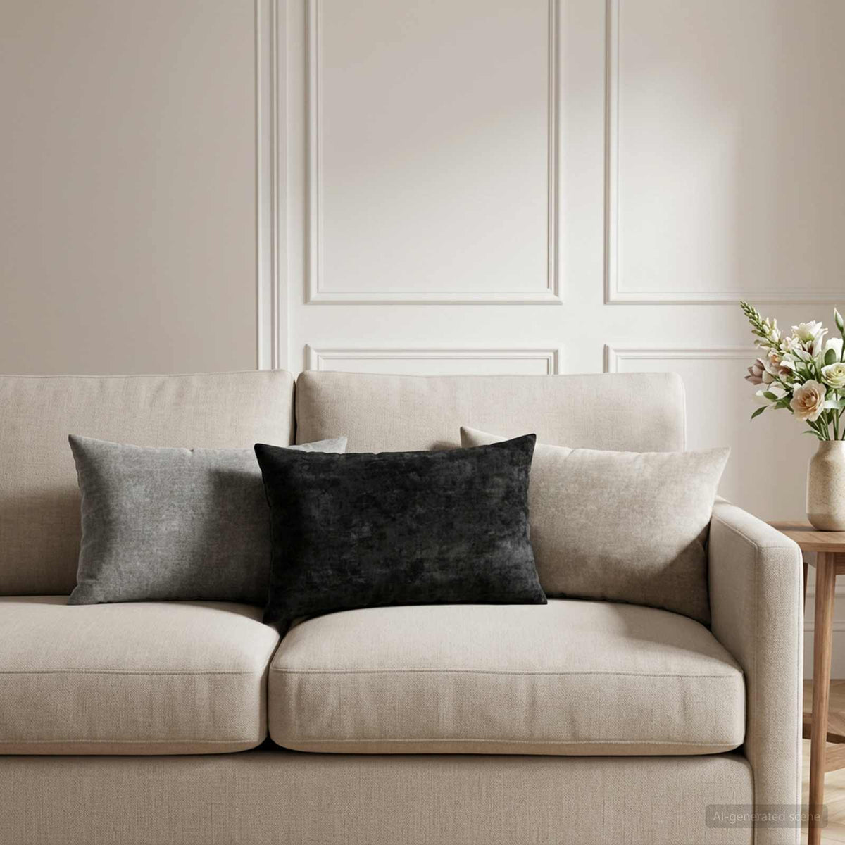 Kussen met kussen HEERLEN 6 st Donkergrijs Chenille Stof is nu te koop bij PeponiXL, paradijselijk wonen!