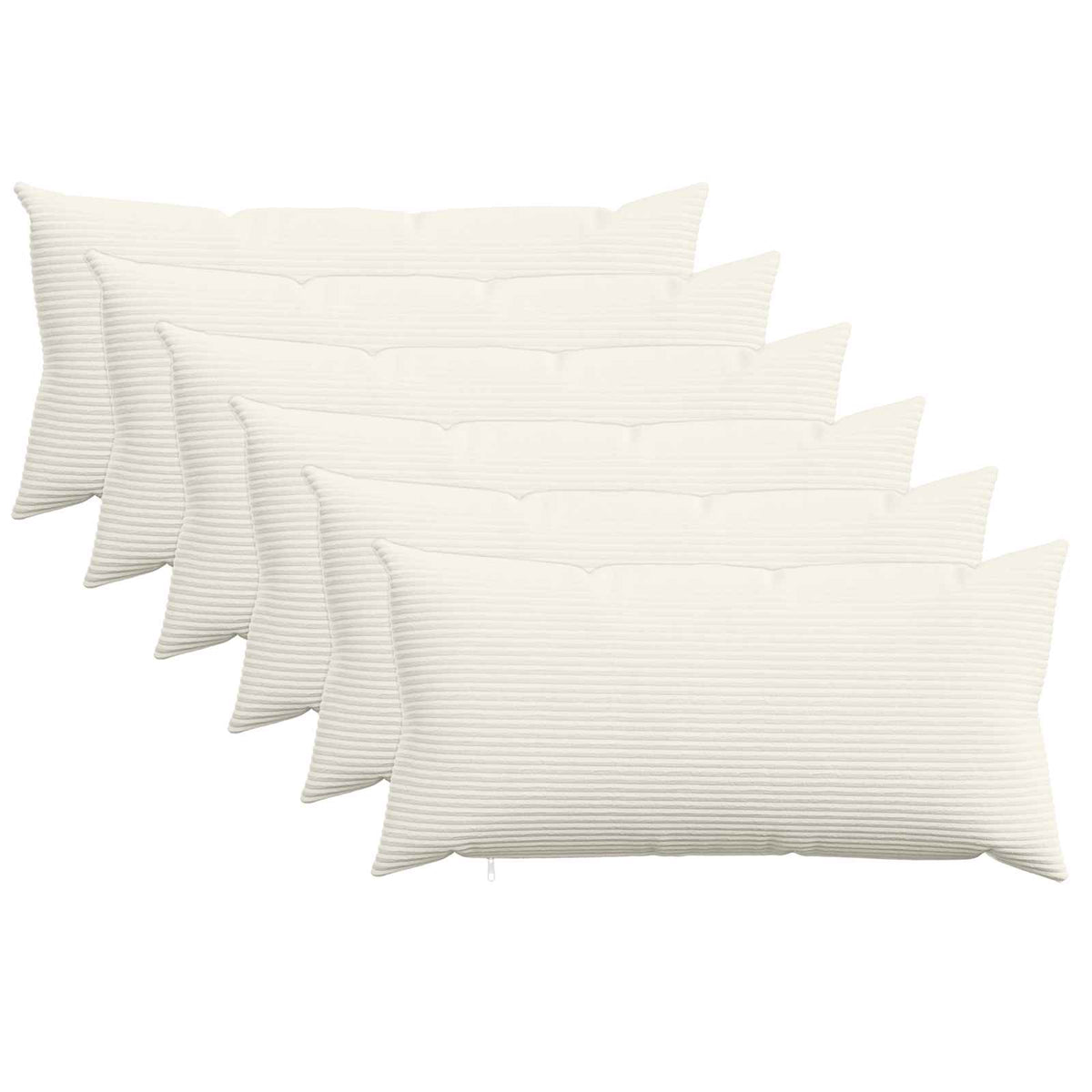 vidaXL Kussensloop 6 pcs HEERLEN Crèmekleurig 40 x 80 cm corduroy