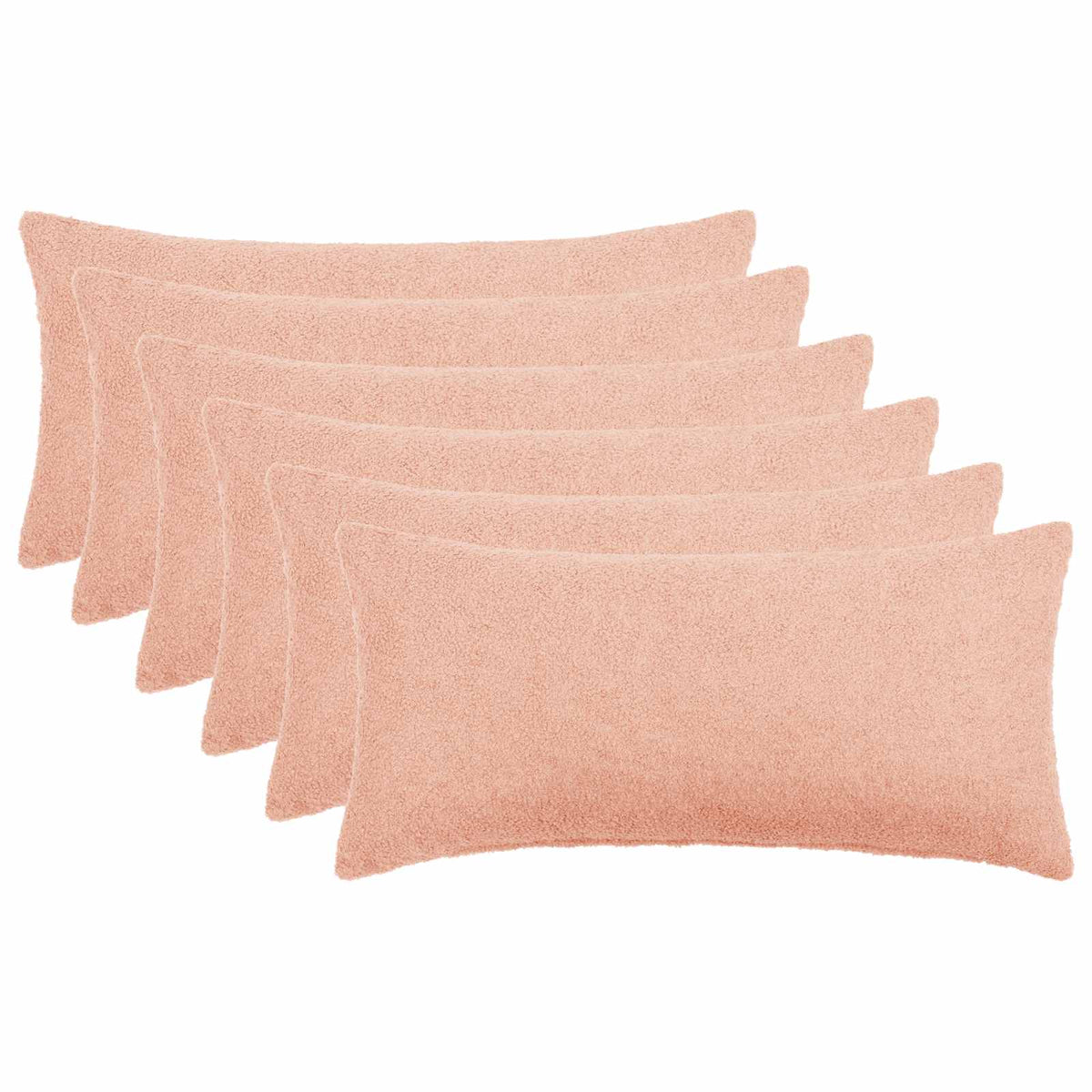 vidaXL Kussensloop 6 pcs HEERLEN Roze 40 x 80 cm Bouclé