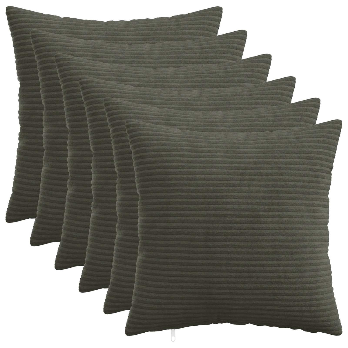 vidaXL Kussensloop 6 pcs HEERLEN Antracietkleurig 50 x 50 cm corduroy