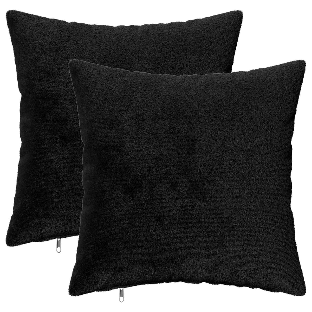 vidaXL Kussensloop 2 pcs HEERLEN Zwart 50 x 50 cm Flanel