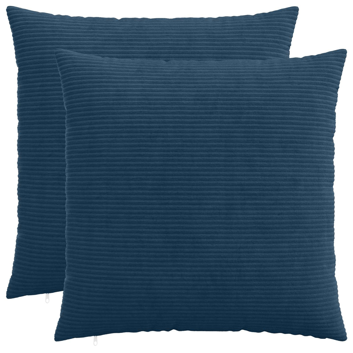 vidaXL Kussensloop 2 pcs HEERLEN Marineblauw 80 x 80 cm corduroy