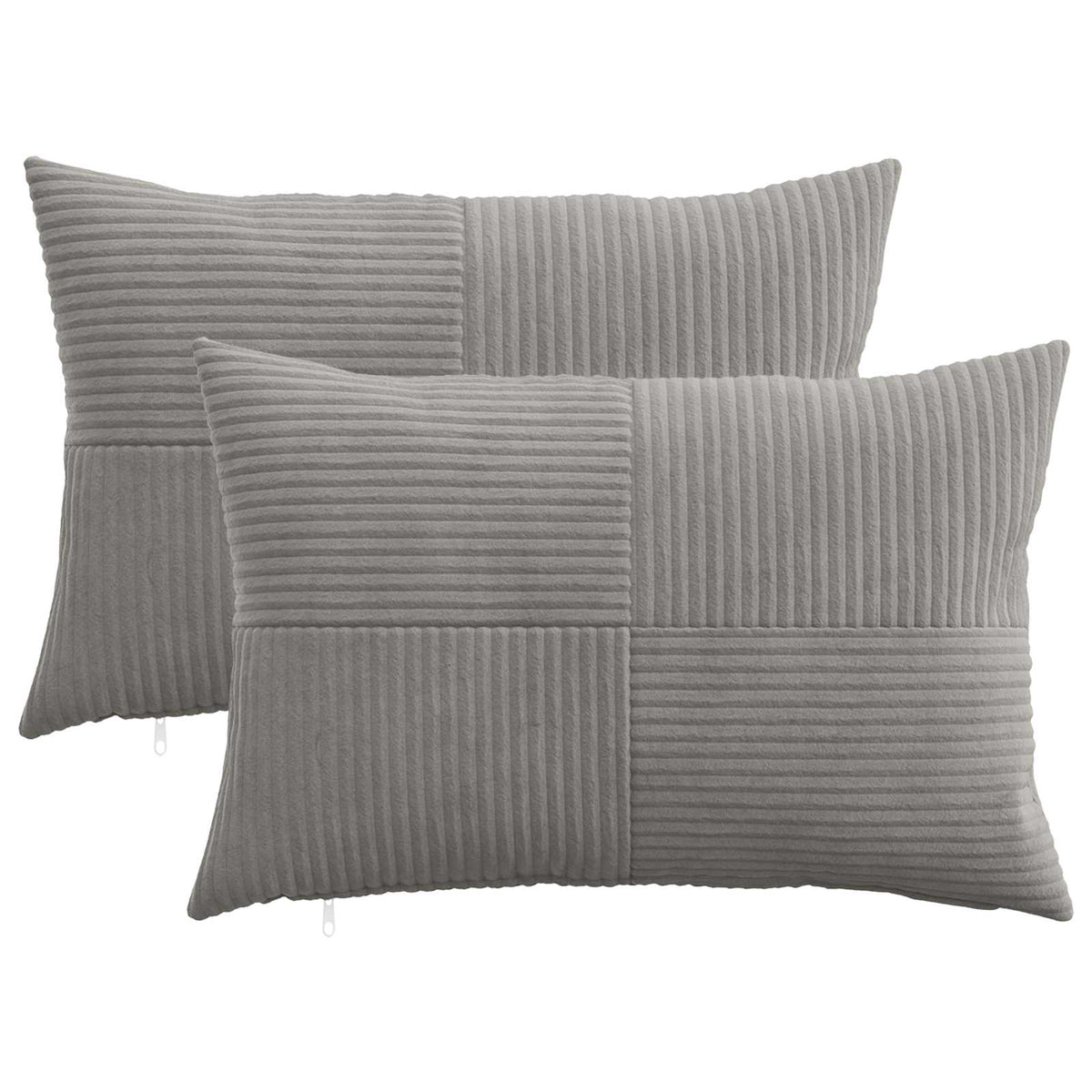 Kussensloop 2 pcs ALMELO Lichtgrijs 30 x 50 cm corduroy is nu te koop bij PeponiXL, paradijselijk wonen!