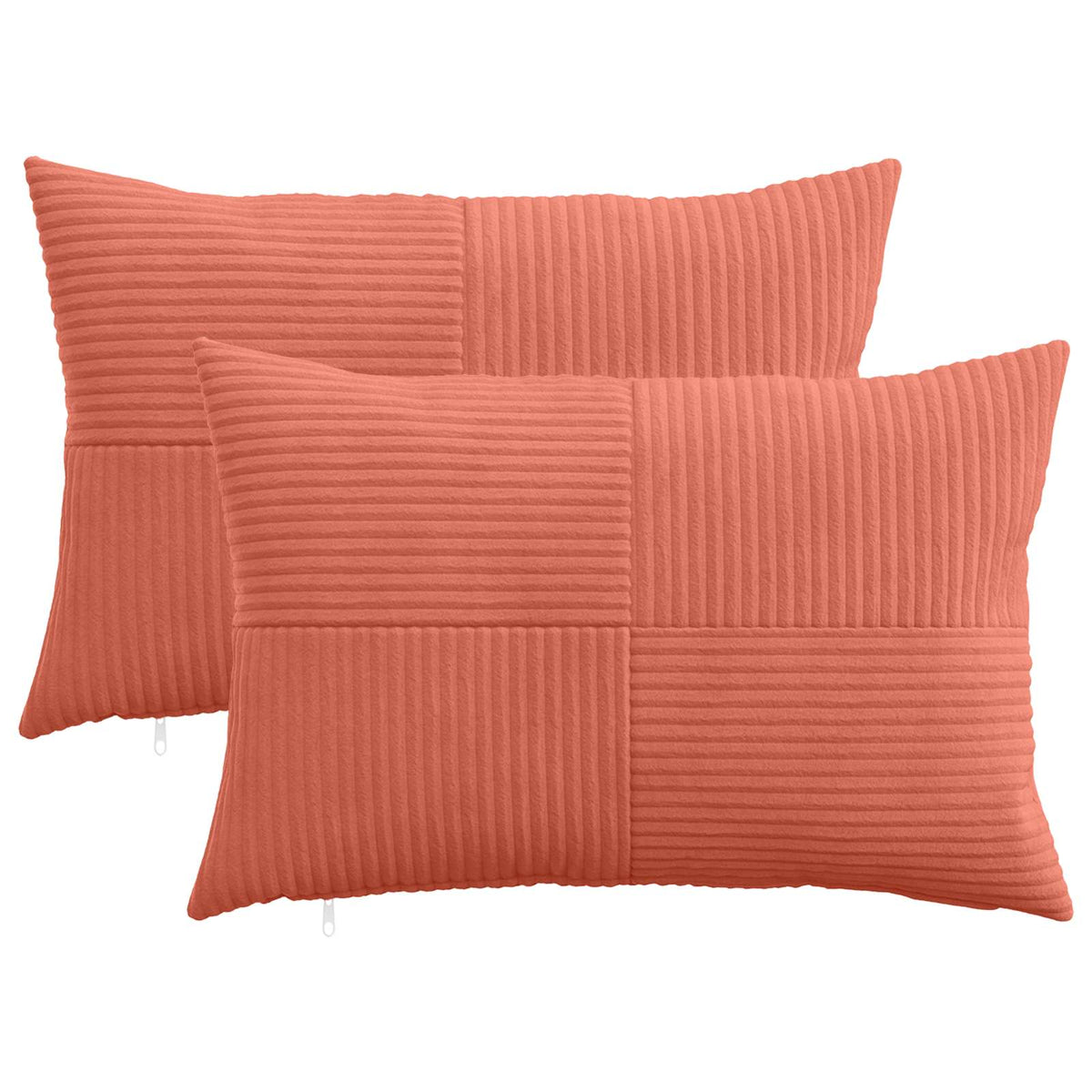 vidaXL Kussensloop 2 pcs ALMELO Rood-oranje 30 x 50 cm corduroy