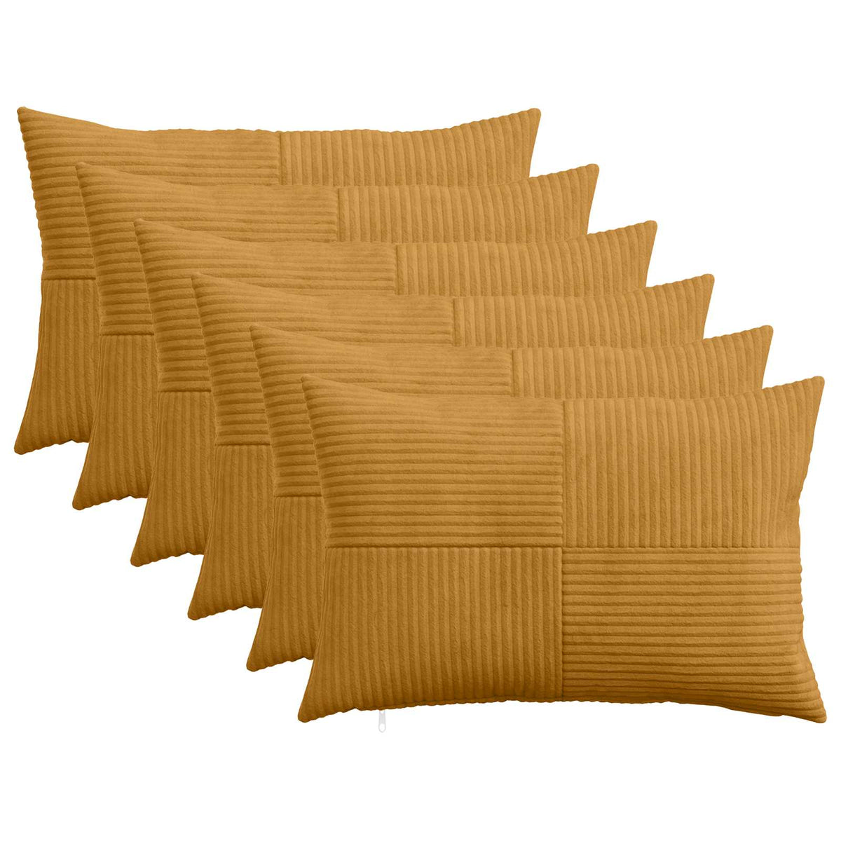 Kussensloop 6 pcs ALMELO Geel 30 x 50 cm corduroy is nu te koop bij PeponiXL, paradijselijk wonen!