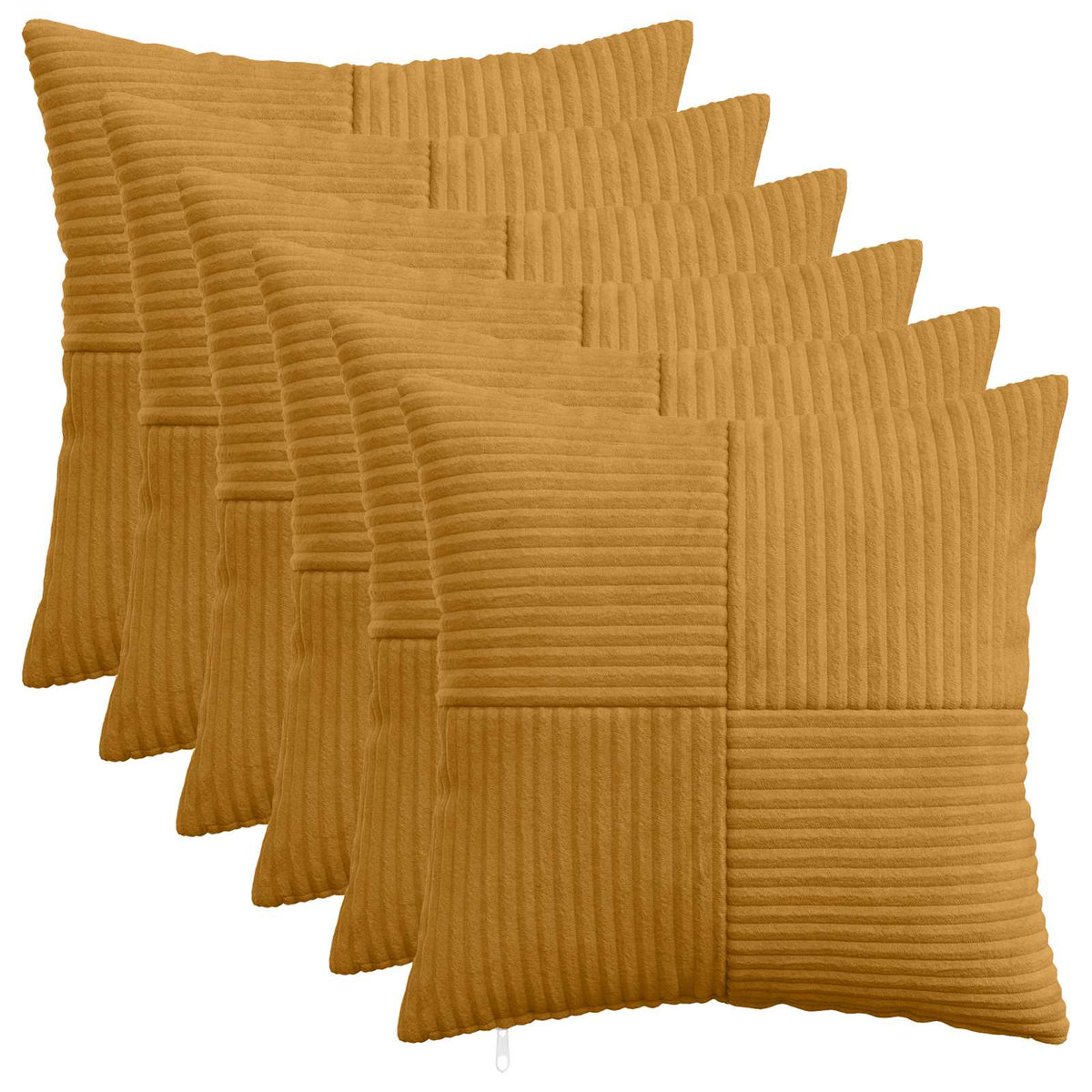 Kussensloop 6 pcs ALMELO Geel 35 x 35 cm corduroy is nu te koop bij PeponiXL, paradijselijk wonen!