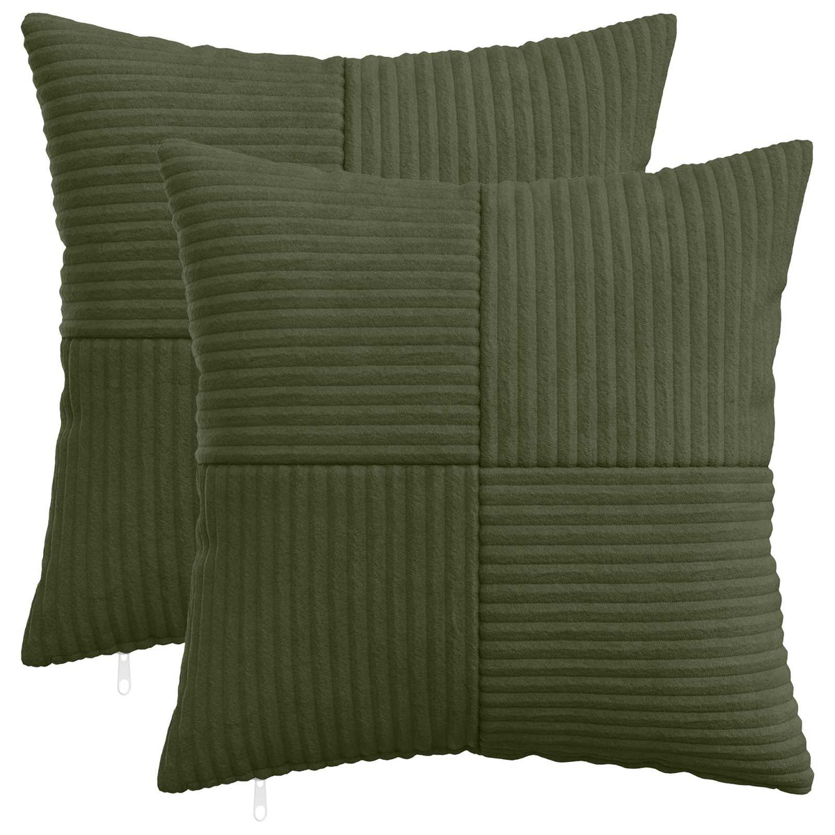 vidaXL Kussensloop 2 pcs ALMELO Groen 40 x 40 cm corduroy