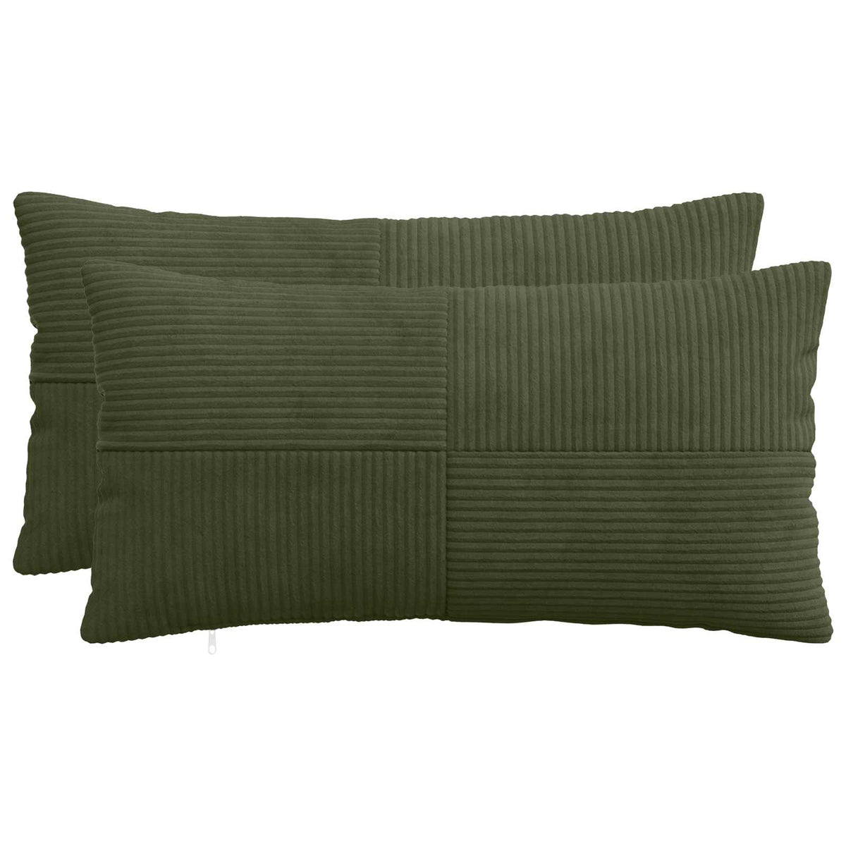 vidaXL Kussensloop 2 pcs ALMELO Groen 40 x 70 cm corduroy