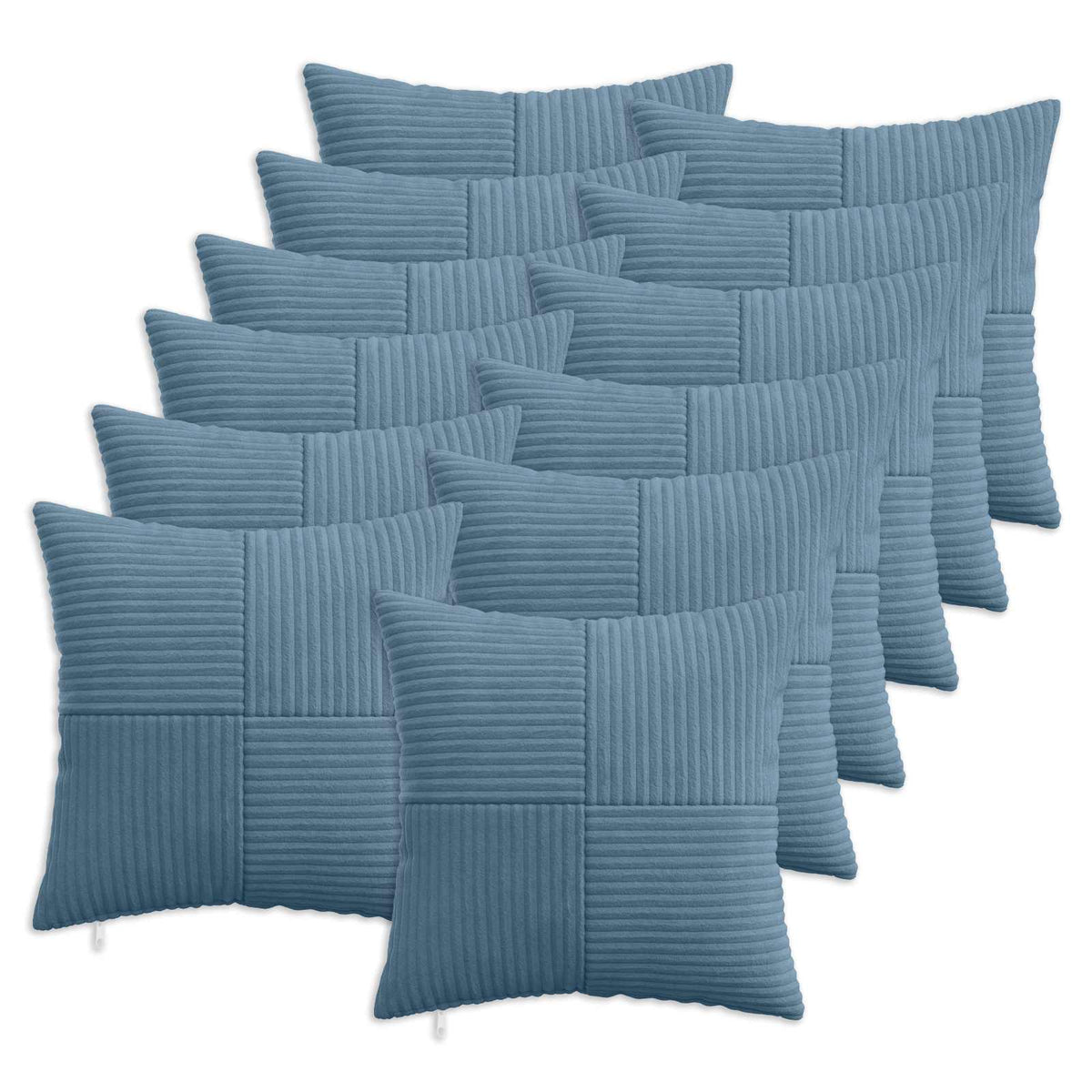 vidaXL Kussensloop 12 pcs ALMELO Blauw 45 x 45 cm corduroy