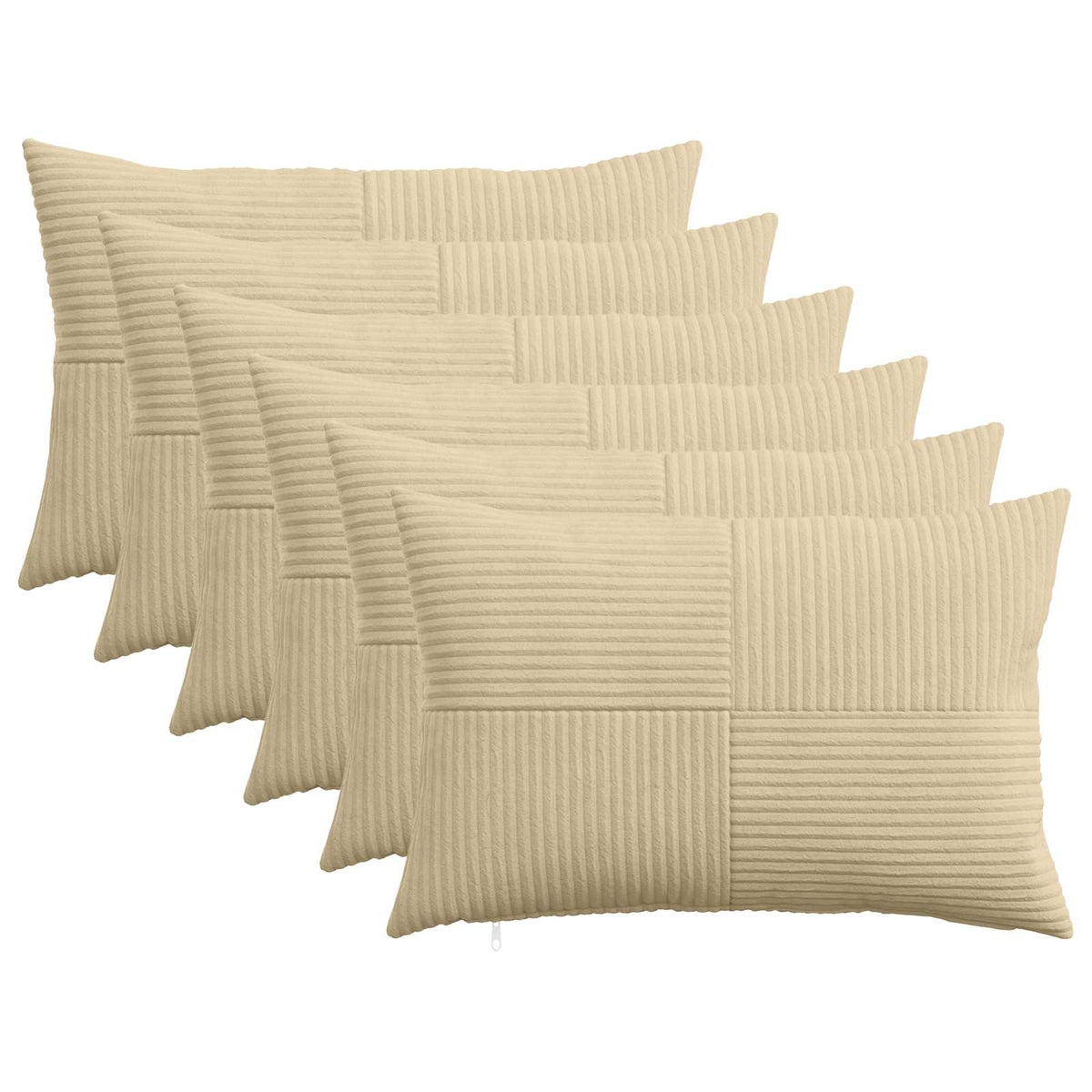 Kussensloop 6 pcs ALMELO Grijs groen 50 x 75 cm corduroy is nu te koop bij PeponiXL, paradijselijk wonen!