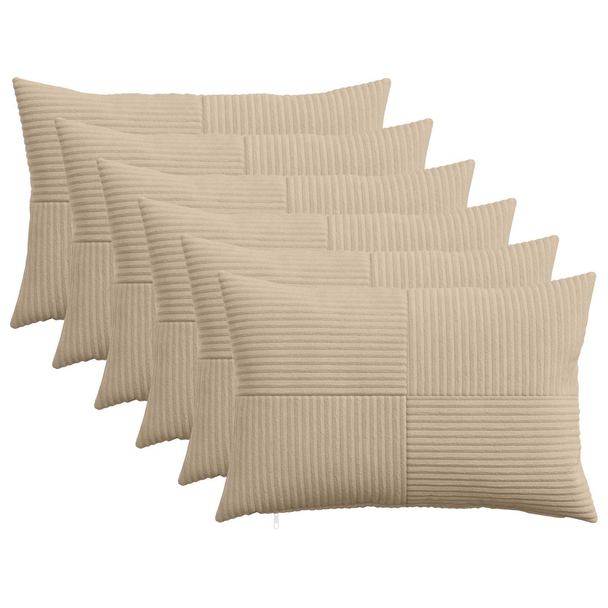 Kussensloop 6 pcs ALMELO Taupe 50 x 80 cm corduroy is nu te koop bij PeponiXL, paradijselijk wonen!