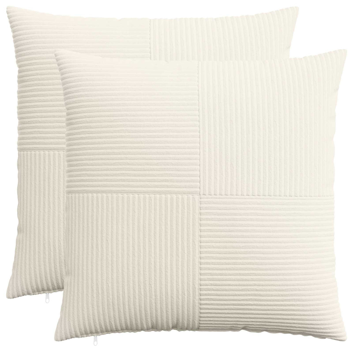 vidaXL Kussensloop 2 pcs ALMELO Crèmekleurig 55 x 55 cm corduroy