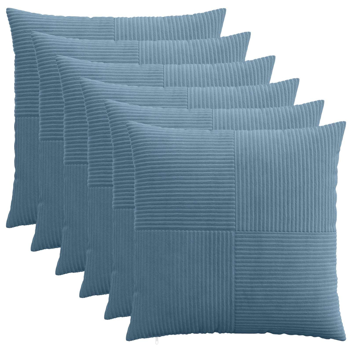 Kussensloop 6 pcs ALMELO Blauw 55 x 55 cm corduroy is nu te koop bij PeponiXL, paradijselijk wonen!