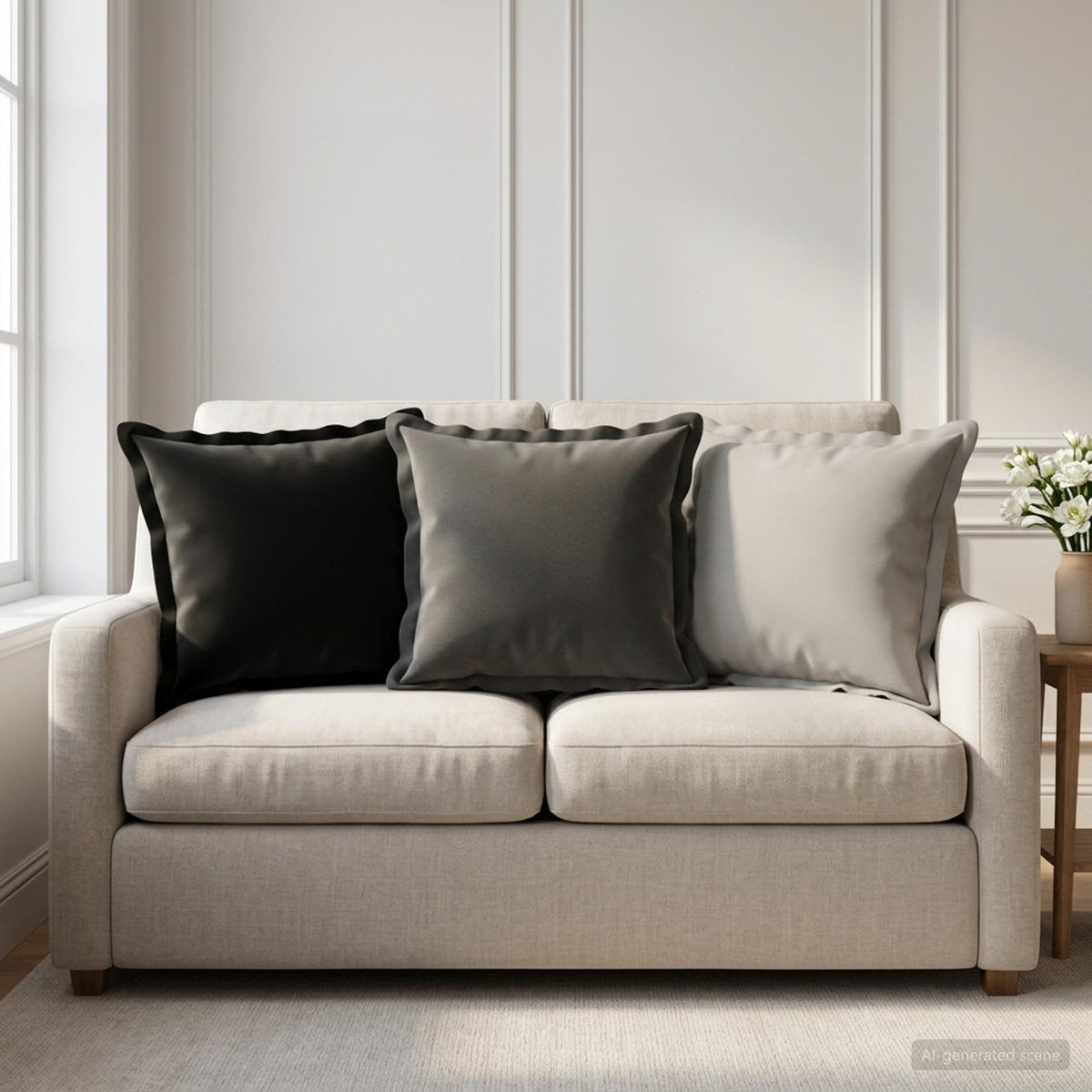 Kussen met kussen HOUTEN 2 st Zwart Polyester is nu te koop bij PeponiXL, paradijselijk wonen!