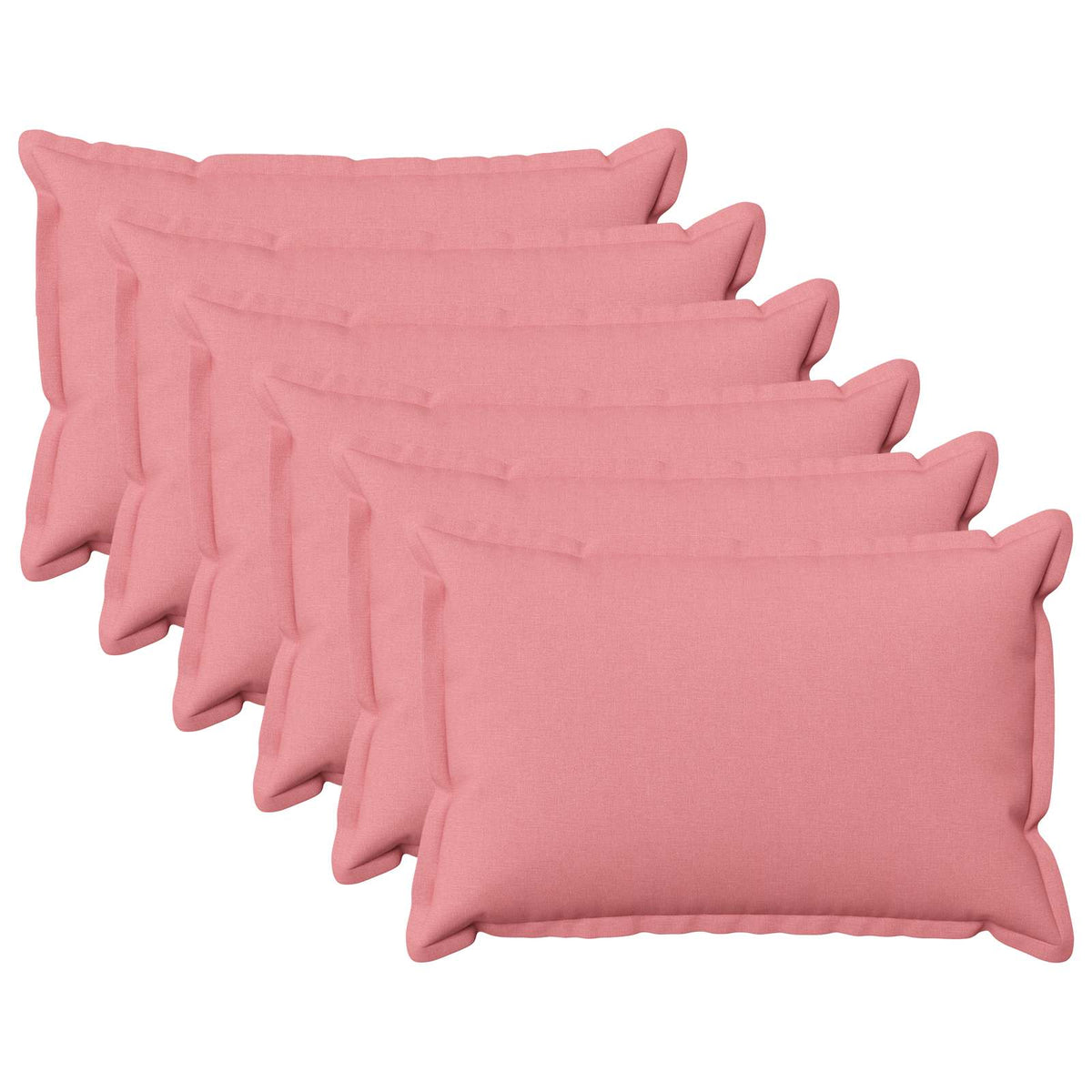 vidaXL Kussensloop 6 pcs HOUTEN Roze 30 x 50 cm Faux Linnen