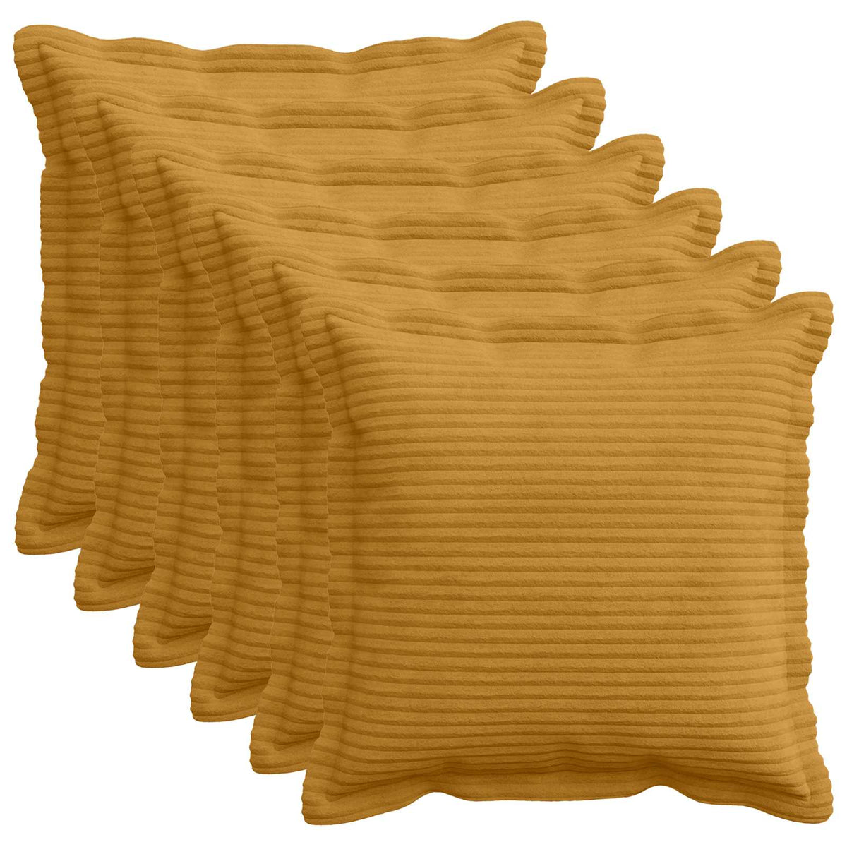 vidaXL Kussensloop 6 st HOUTEN Geel 35 x 35 cm corduroy