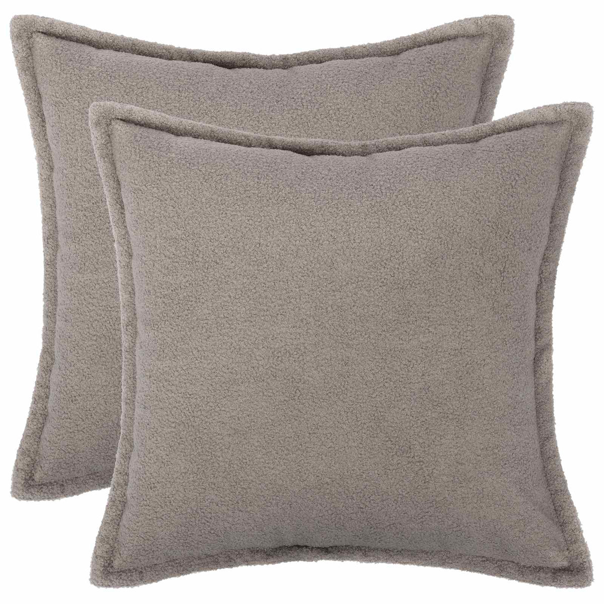 vidaXL Kussensloop 2 pcs HOUTEN Lichtgrijs 40 x 40 cm Bouclé