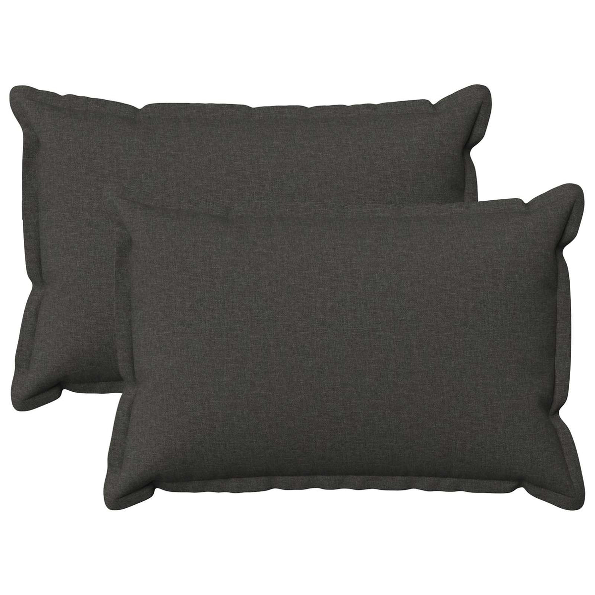 vidaXL Kussensloop 2 pcs HOUTEN Donkergrijs 40 x 60 cm Faux Linnen