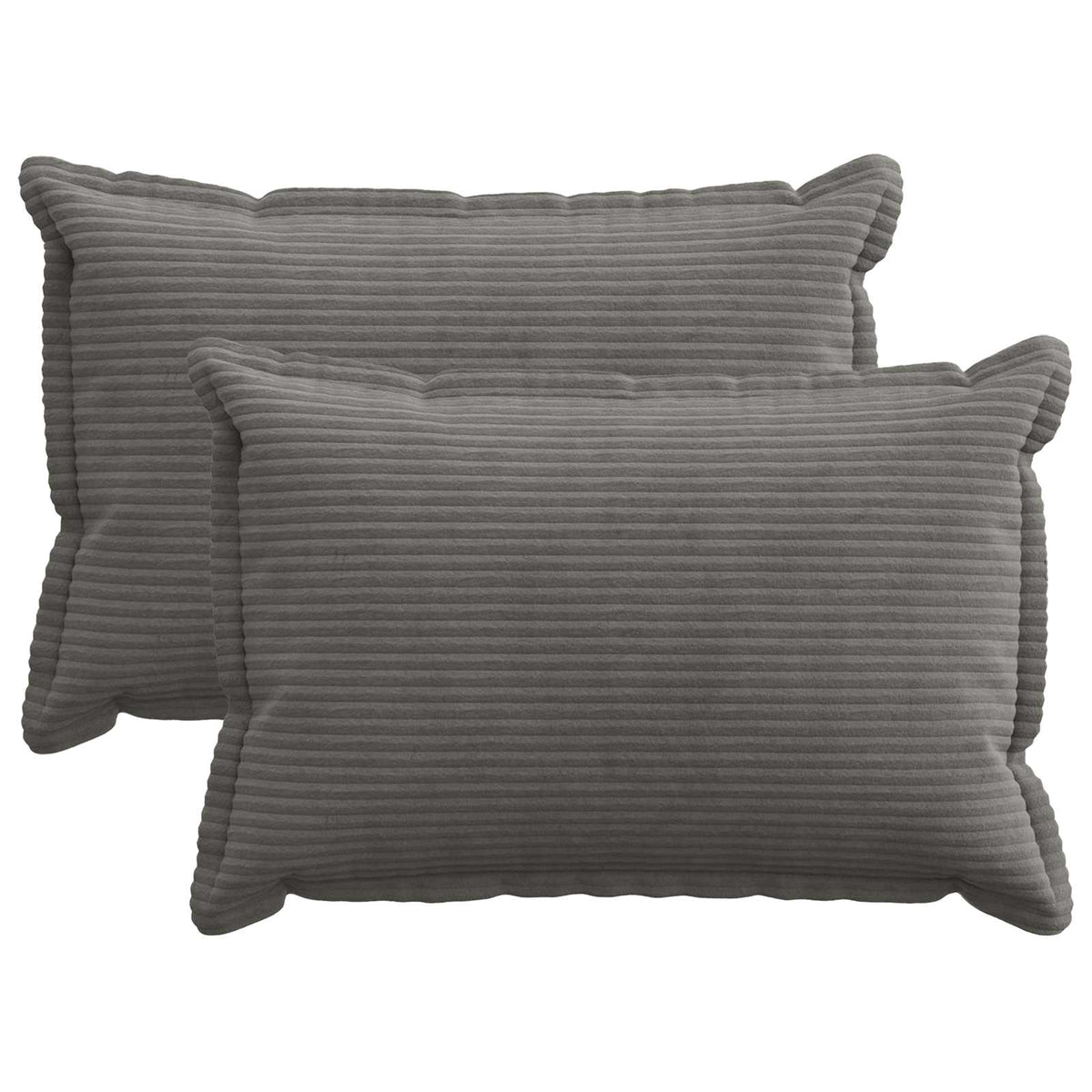 vidaXL Kussensloop 2 st HOUTEN Donkergrijs 40 x 60 cm corduroy