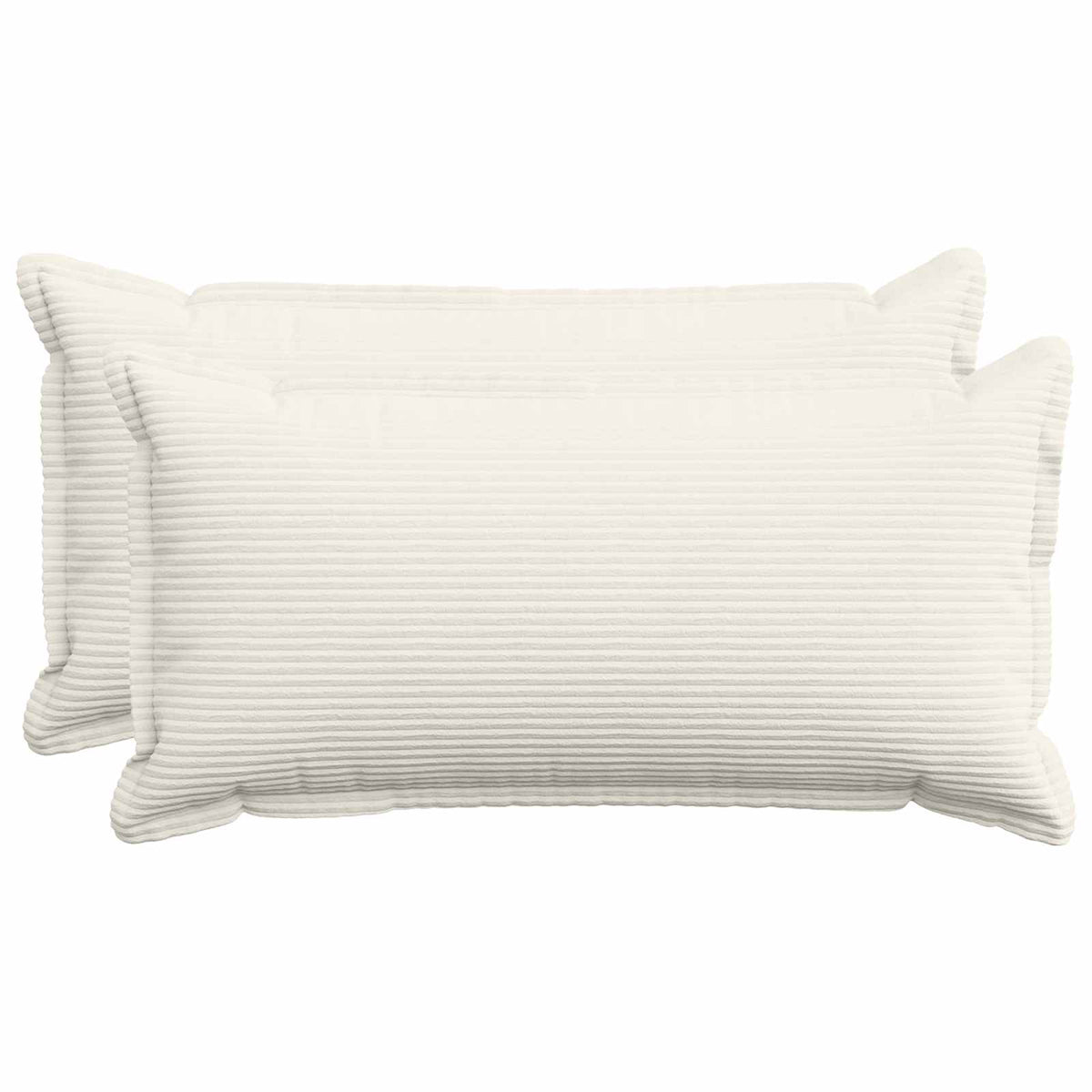 vidaXL Kussensloop 2 st HOUTEN Crèmekleurig 40 x 70 cm corduroy