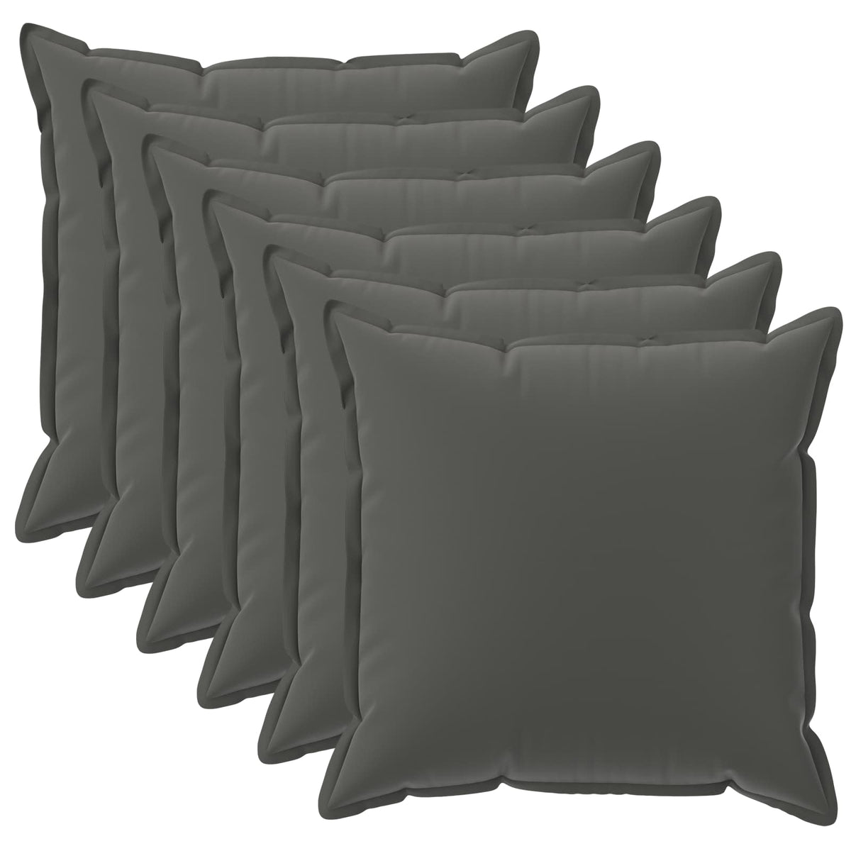 Kussensloop 6 st HOUTEN Antraciet 45 x 45 cm Polyester is nu te koop bij PeponiXL, paradijselijk wonen!
