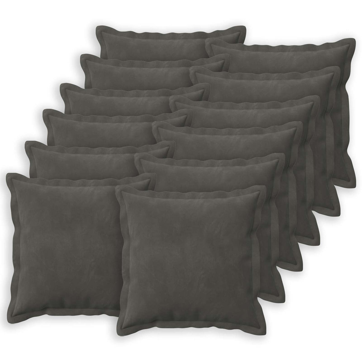 Kussensloop 12 pcs HOUTEN Donkergrijs 50 x 50 cm Fluweel is nu te koop bij PeponiXL, paradijselijk wonen!