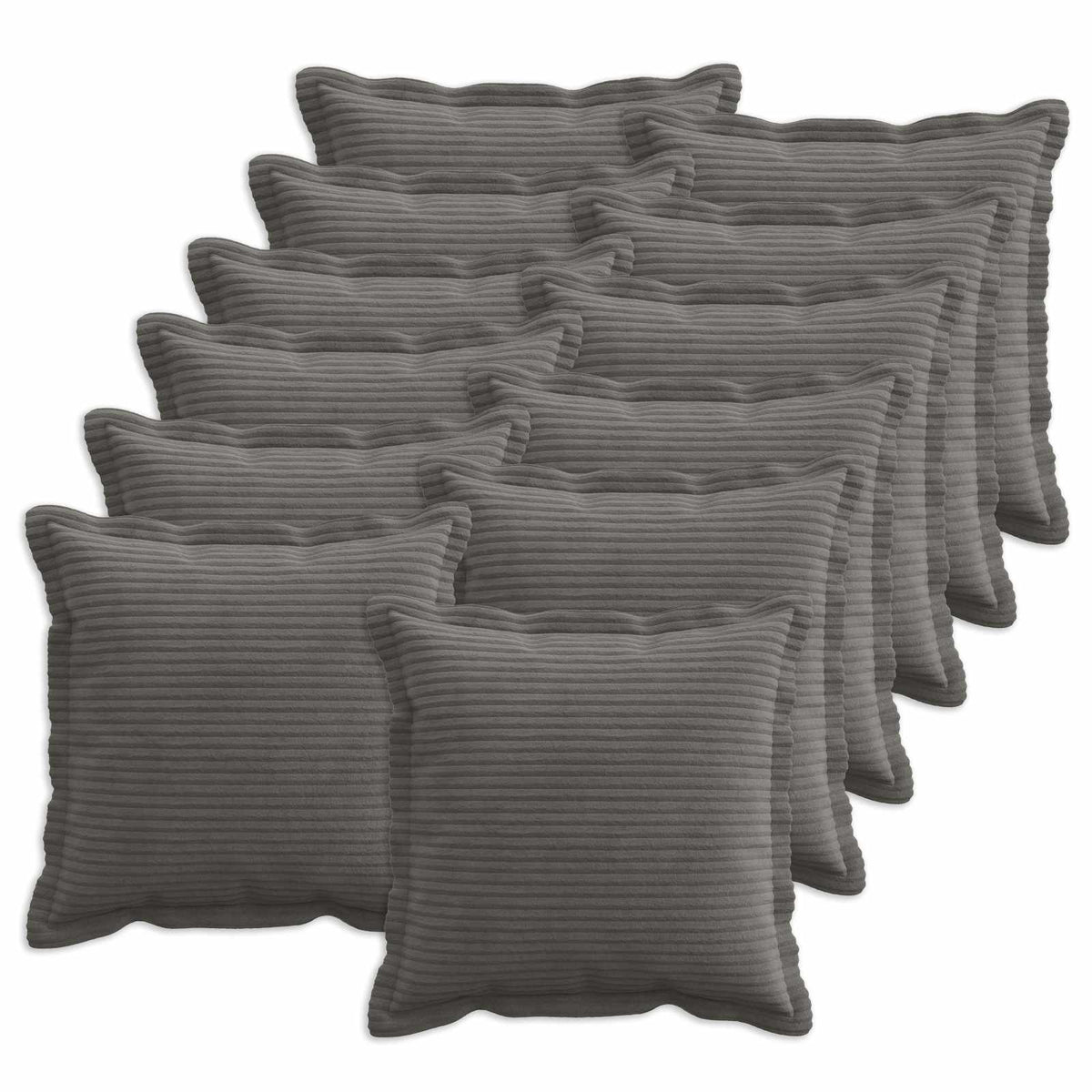 Kussensloop 12 st HOUTEN Donkergrijs 50 x 50 cm corduroy is nu te koop bij PeponiXL, paradijselijk wonen!