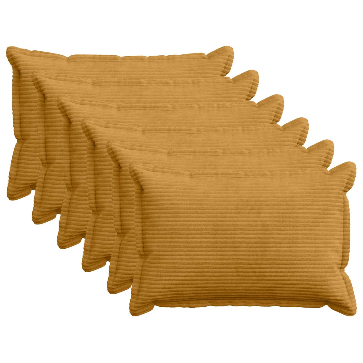 Kussensloop 6 st HOUTEN Geel 50 x 70 cm corduroy is nu te koop bij PeponiXL, paradijselijk wonen!