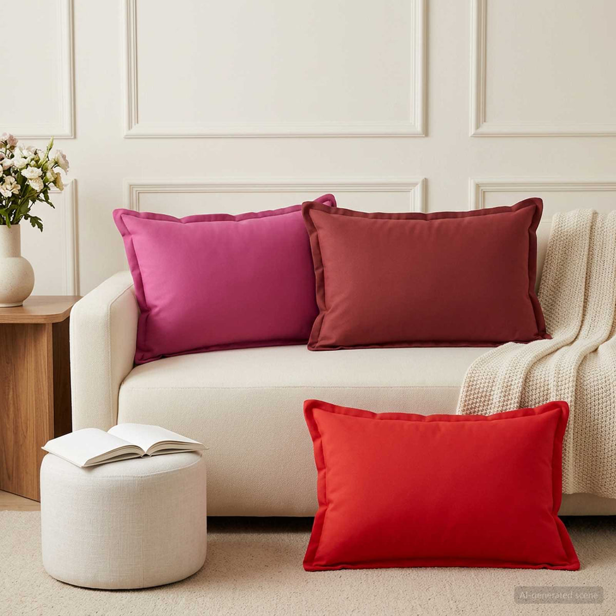 Kussen met kussen HOUTEN 2 st Rood Polyester is nu te koop bij PeponiXL, paradijselijk wonen!