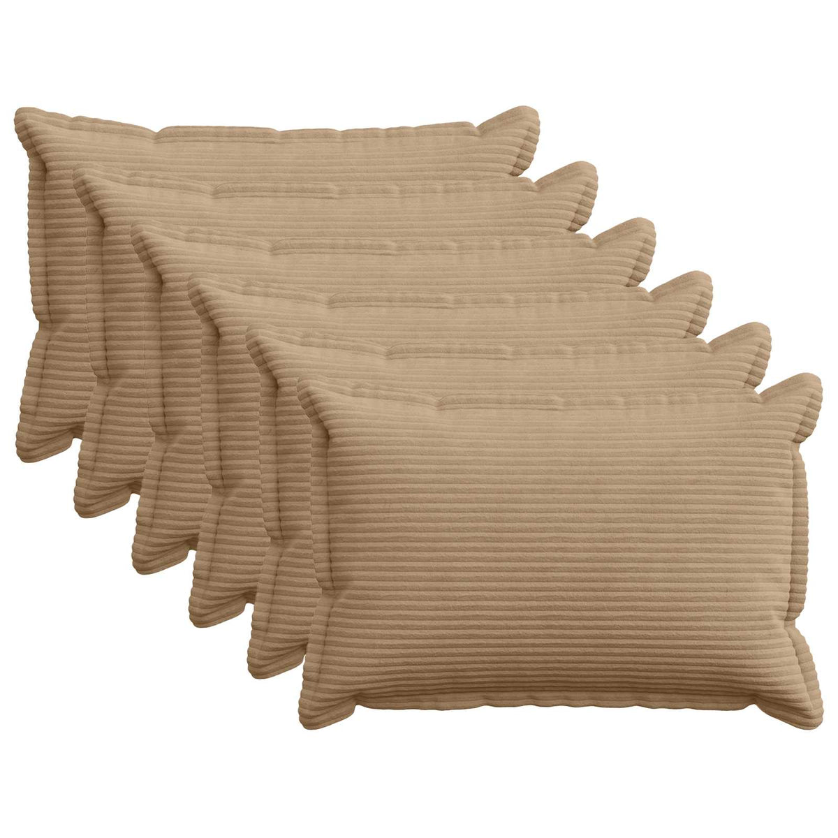 vidaXL Kussensloop 6 st HOUTEN Bruin 50 x 75 cm corduroy