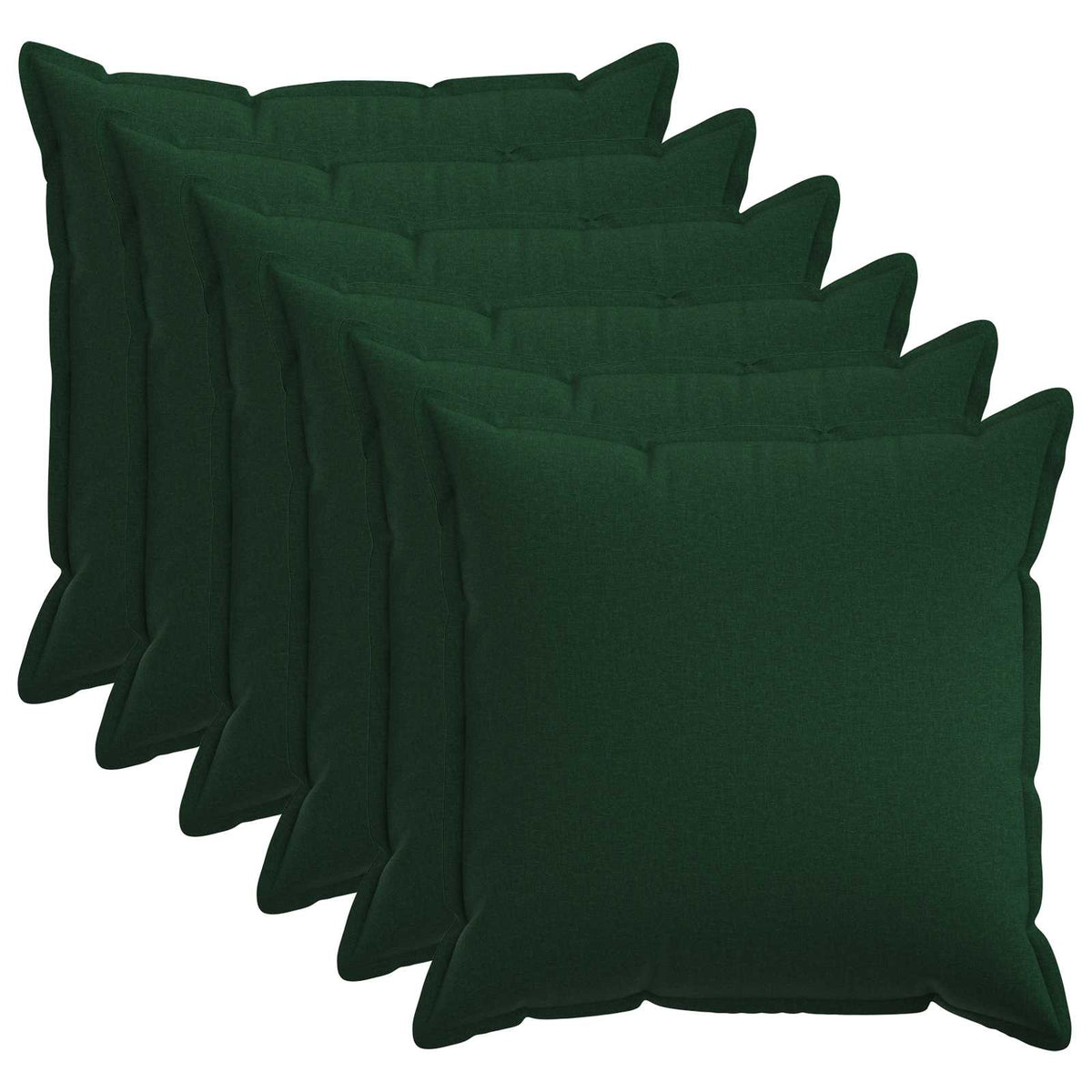 vidaXL Kussensloop 6 pcs HOUTEN Donkergroen 55 x 55 cm Faux Linnen