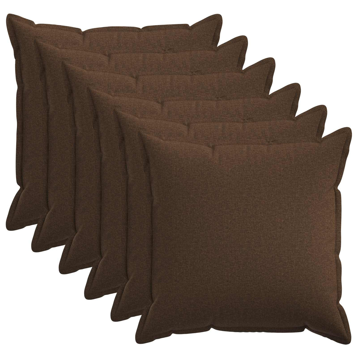 vidaXL Kussensloop 6 pcs HOUTEN Bruin 55 x 55 cm Faux Linnen