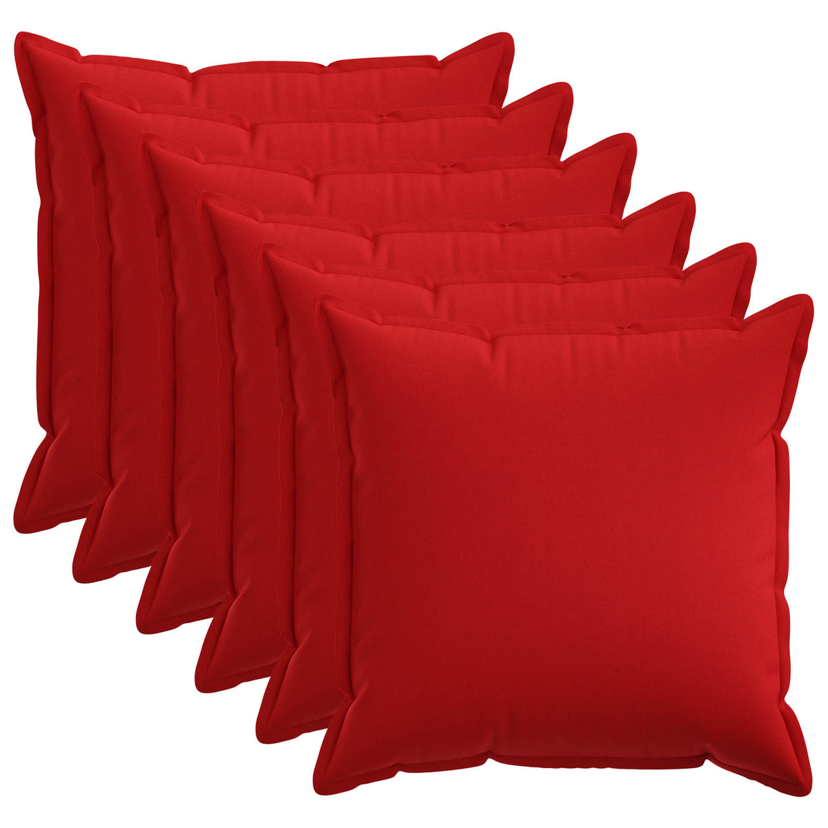 Kussensloop 6 pcs HOUTEN Rood 55 x 55 cm Faux Linnen is nu te koop bij PeponiXL, paradijselijk wonen!