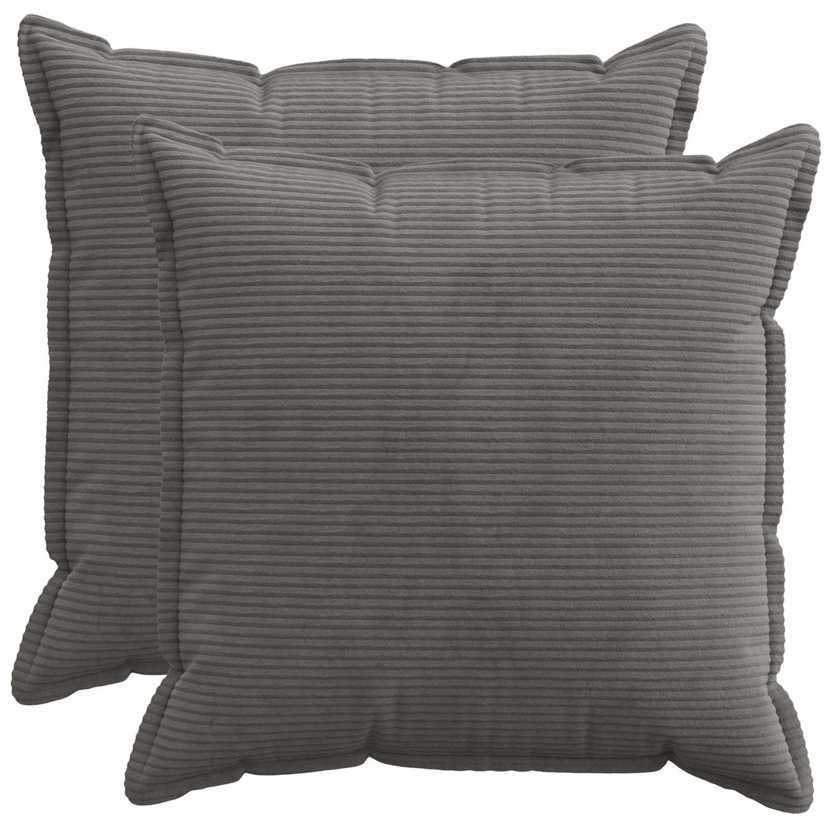 vidaXL Kussensloop 2 st HOUTEN Donkergrijs 65 x 65 cm corduroy