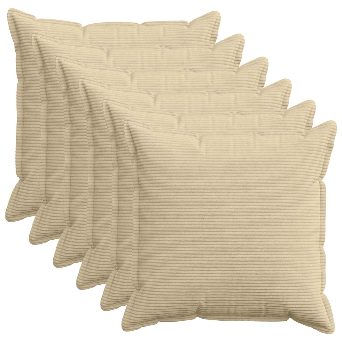 Kussensloop 6 st HOUTEN Lichtgroen Grijs 70 x 70 cm corduroy is nu te koop bij PeponiXL, paradijselijk wonen!