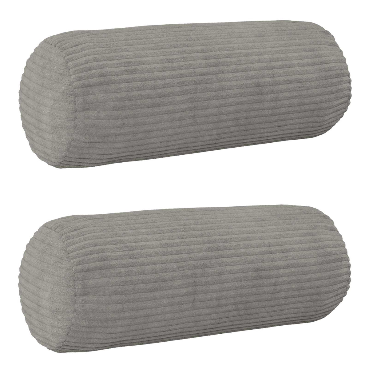 vidaXL Kussensloop 2 pcs HEERLEN Lichtgrijs Ø 15 x 40 cm corduroy
