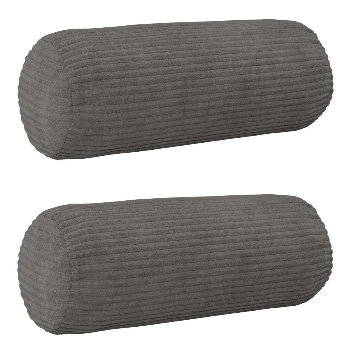vidaXL Kussensloop 2 pcs HEERLEN Donkergrijs Ø 15 x 40 cm corduroy